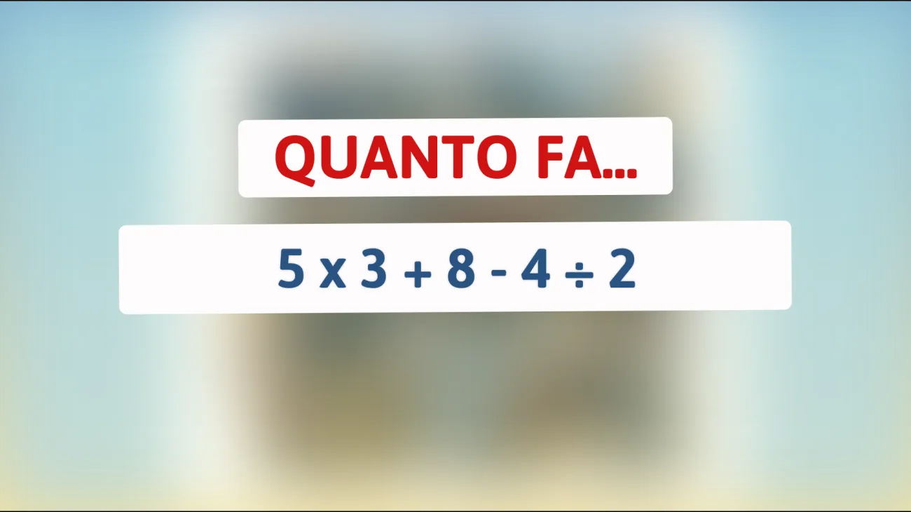 \"Sarai in grado di risolverlo? Il quiz matematico che solo il 5% delle persone riesce a risolvere!\""
