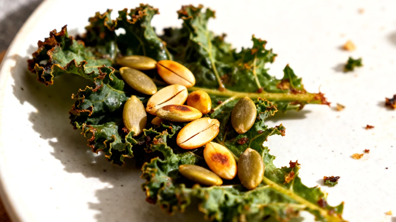 Chips di cavolo nero con semi di zucca tostati"